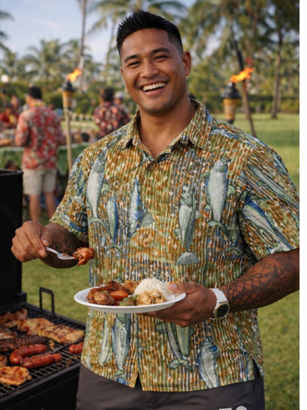 Kahala John Severson Big Kahuna Hawaiian Short Sleeve Shirt Vintage